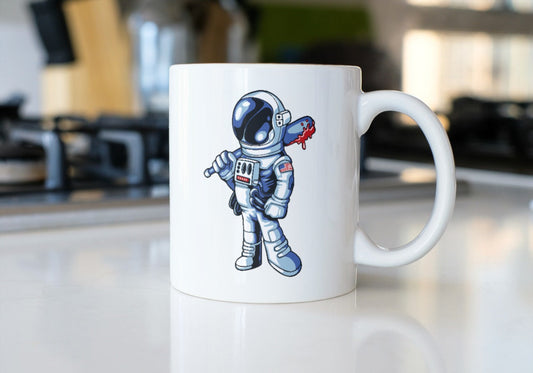 Astronaut with bloody Bat